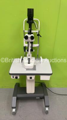 Grafton Optical MODOP YZ5FI Slit Lamp with Binoculars, 2 x 12,5x Eyepieces and Chin Rest on Motorized Table (Powers Up with Good Bulb)