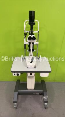 Grafton Optical MODOP YZ5FI Slit Lamp with Binoculars, 2 x 12,5x Eyepieces and Chin Rest on Motorized Table (Powers Up with Good Bulb)