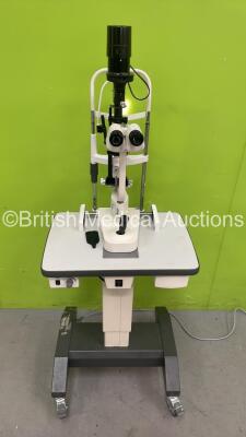 Grafton Optical MODOP YZ5FI Slit Lamp with Binoculars, 2 x 12,5x Eyepieces and Chin Rest on Motorized Table (Powers Up with Good Bulb)