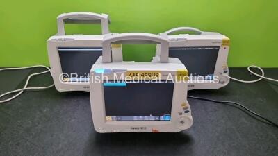 3 x Philips IntelliVue MP30 Patient Monitors (All Power Up 1 x Missing Dial) *SN DE72899759 / DE72862648 / DE41C5867*