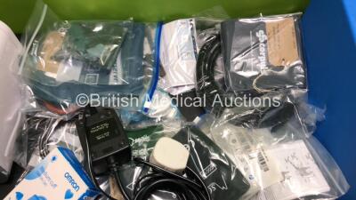 Mixed Lot Including 1 x SoClean CPAP Sanitizing Equipment Unit, 1 x MagneTek 1200 Monitor, 1 x Nellcor N-20 Monitor, 1 x Valleylab RapidVac Smoke Evacuator, Various BP Cuffs and Patient Monitoring Cables - 9