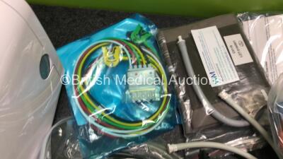 Mixed Lot Including 1 x SoClean CPAP Sanitizing Equipment Unit, 1 x MagneTek 1200 Monitor, 1 x Nellcor N-20 Monitor, 1 x Valleylab RapidVac Smoke Evacuator, Various BP Cuffs and Patient Monitoring Cables - 10