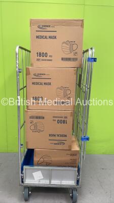 Cage of 8 Boxes of Face Masks - 1800 Masks Per Box (Cage Not Included)