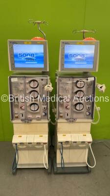 2 x Fresenius Medical Care 5008 CorDiax Dialysis Machines Software Version 4.57 - Running Hours 26350 / 23434 (Both Power Up) *S/N 6VEAFW83 / 6VEAFW84*