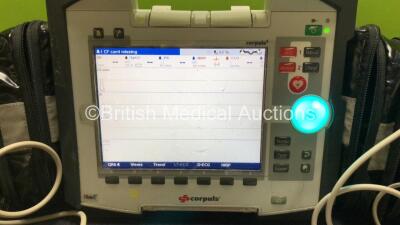 GS Corpuls3 Slim Defibrillator Ref : 04301 with Corpuls Patient Box Ref : 04200 with Pacer, Oximetry, ECG-D, ECG-M, CO2, CPR, NIBP and Printer Options, 4 and 6 Lead ECG Leads, SPO2 Finger Sensor, Hose, Paddle Lead, CO2 Cable, 3 x Batteries and Corpuls Dis - 2