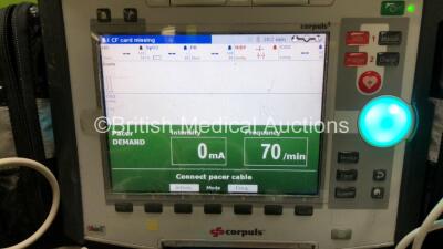 GS Corpuls3 Slim Defibrillator Ref : 04301 with Corpuls Patient Box Ref : 04200 with Pacer, Oximetry, ECG-D, ECG-M, CO2, CPR, NIBP and Printer Options, 4 and 6 Lead ECG Leads, SPO2 Finger Sensor, Hose, Paddle Lead, CO2 Cable, 3 x Batteries and Corpuls Dis - 3