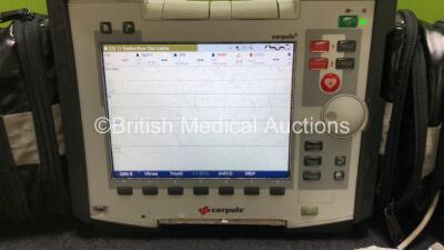 GS Corpuls3 Slim Defibrillator Ref : 04301 with Corpuls Patient Box Ref : 04200 with Pacer, Oximetry, ECG-D, ECG-M, CO2, CPR, NIBP and Printer Options, 4 and 6 Lead ECG Leads, SPO2 Finger Sensor, Cuff and Hose, Paddle Lead, CO2 Cable, 3 x Batteries and Co - 2