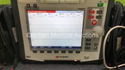 GS Corpuls3 Slim Defibrillator Ref : 04301 with Corpuls Patient Box Ref : 04200 with Pacer, Oximetry, ECG-D, ECG-M, CO2, CPR, NIBP and Printer Options, 4 and 6 Lead ECG Leads, SPO2 Finger Sensor, Hose, Paddle Lead, CO2 Cable, 3 x Batteries and Corpuls Dis - 2