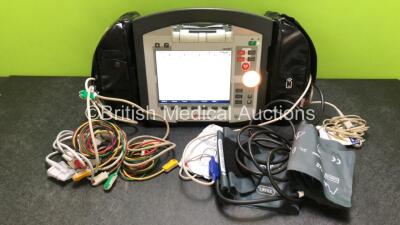 GS Corpuls3 Slim Defibrillator Ref : 04301 with Corpuls Patient Box Ref : 04200 with Pacer, Oximetry, ECG-D, ECG-M, CO2, CPR, NIBP and Printer Options, 4 and 6 Lead ECG Leads, SPO2 Finger Sensor, Cuff and Hose, Paddle Lead, CO2 Cable, 3 x Batteries and Co