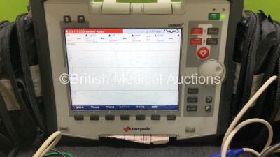 GS Corpuls3 Slim Defibrillator Ref : 04301 with Corpuls Patient Box Ref : 04200 with Pacer, Oximetry, ECG-D, ECG-M, CO2, CPR, NIBP and Printer Options, 4 and 6 Lead ECG Leads, SPO2 Finger Sensor, Cuff and Hose, Paddle Lead, CO2 Cable, 3 x Batteries and Co - 2