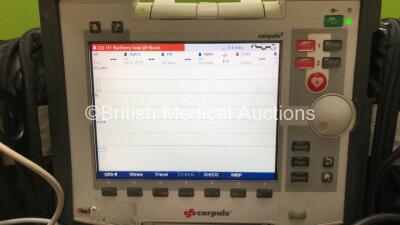 GS Corpuls3 Slim Defibrillator Ref : 04301 with Corpuls Patient Box Ref : 04200 with Pacer, Oximetry, ECG-D, ECG-M, CO2, CPR, NIBP and Printer Options, 4 and 6 Lead ECG Leads, SPO2 Finger Sensor, NIBP Cuff and Hose, Paddle Lead, CO2 Cable, 3 x Batteries a - 2