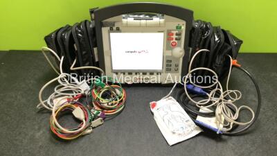 GS Corpuls3 Slim Defibrillator Ref : 04301 with Corpuls Patient Box Ref : 04200 with Pacer, Oximetry, ECG-D, ECG-M, CO2, CPR, NIBP and Printer Options, 4 and 6 Lead ECG Leads, SPO2 Finger Sensor, Hose, Paddle Lead, CO2 Cable, 3 x Batteries and Corpuls Dis