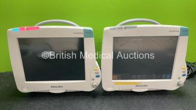 2 x Philips IntelliVue MP50 Patient Monitors (Both Power Up, 1 with Blank Screen-See Photo)