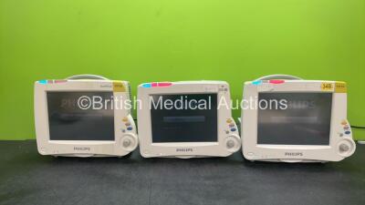 3 x Philips MP30 Ref M8002A Patient Monitors (All Power Up with Damage-See Photos)