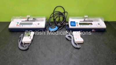 Mixed Lot Including 1 x Huntleigh SR3 Sonicaid (Battery Cover mIssing) 1 x Huntleigh Mini Dopplex (Probe Missing) 1 x Covidien Valley Lab Dome Footswitch and 1 x Carefusion IVAC PCAM Syringe Pumps