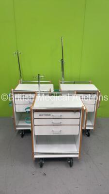 3 x Medtronic Physio Control Crash Trolleys *Stock Photo Used*