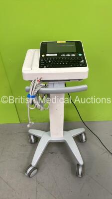 Mindray BeneHeart R12 ECG Machine on Stand with 10 Lead ECG Leads (Powers Up - Missing Buttons - See Pictures) *S/N NA*