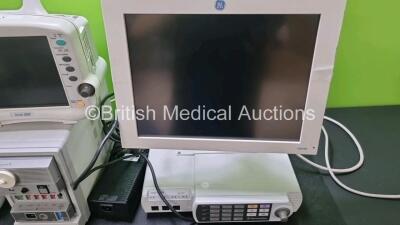 Job Lot Including 1 x GE Dash 4000 Patient Monitor Including ECG, NBP, SpO2, BP1/3, BP2/3, CO2 and Temp/CO Options (Powers Up) 1 x GE Dash 3000 Patient Monitor Including ECG, NBP, CO2, BP1, BP2, SpO2 and Temp/Co Options (No Power, Printer Option Missing) - 2