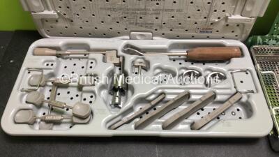 Job Lot Including 1 x Biomet The Oxford Knee Instrument Set in Tray and 1 x Stryker Howmedica Exeter Hip System Set in Tray *Incomplete - See Photos* - 2