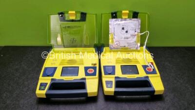 2 x Cardiac Science Powerheart AED G3 Pro Defibrillators (All Power Up with Stock Battery Stock Battery Not Included) In Carry Case)