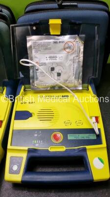 3 x Cardiac Science Powerheart AED G3 Automated External Defibrillators (All Power Up with Stock Battery Stock Battery Not Included) In Carry Case with 3 x In Date Electrode Packs - 2