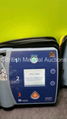 3 x Laerdal Heartstart FR2+ Defibrillators (All Power Up with Stock Batteries, Batteries Not Included) In Carry Cases - 3