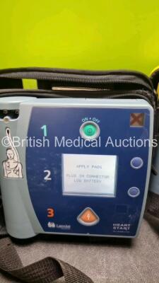 3 x Laerdal Heartstart FR2+ Defibrillators (All Power Up with Stock Batteries, Batteries Not Included) In Carry Cases - 4