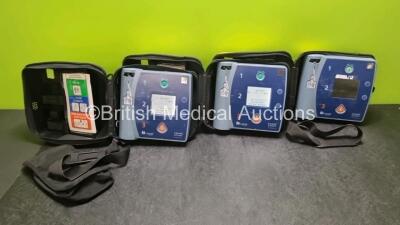 3 x Laerdal Heartstart FR2+ Defibrillators (All Power Up with Stock Batteries, Batteries Not Included) In Carry Cases