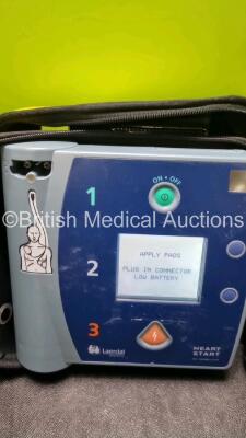 3 x Laerdal Heartstart FR2+ Defibrillators (All Power Up with Stock Batteries, Batteries Not Included) In Carry Cases - 3