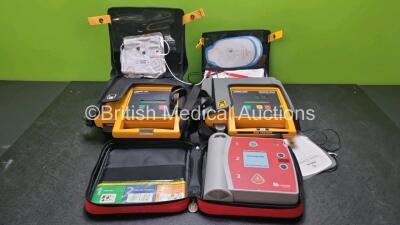 Job Lot Including 1 x Medtronic Lifepak 500 Biphasic Automated External Defibrillator in Carry Case (Untested Due to No Battery), 1 x Lifepak 500T AED Training System in Carry Case (Powers Up) and 1 x Laerdal AED Trainer 2 Defibrillators in Carry Bags (Un