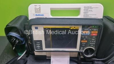 Job Lot Including 1 x Medtronic Lifepak 12 Biphasic Defibrillator / Monitor (Powers Up and Passes Self Test) Including Pacer, ECG, SpO2 and NIBP Options with 2 x Batteries, 1 x BP Cuff, 1 x BP Hose , 1 x Paddle Lead, 1 x 4 Lead ECG Lead in Carry Case an - 3