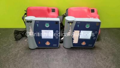 2 x Philips Heartstart FR2+ Defibrillators (Both Power Up) with 2 x M3863A Batteries *Install Before 10-2023 / 10-2013*