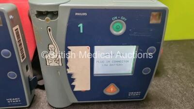 2 x Philips Heartstart FR2+ Defibrillators (Both Power Up) with 2 x M3863A Batteries *Install Before 10-2023 / 10-2013* - 2