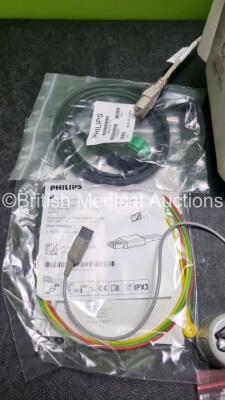 Philips Efficia DFM100 Defibrillator *Mfd 2020* (Powers Up) Including Pacer, ECG, CO2 and Printer Options with , 1 x Philips CO2 Sensor Module 1 x 3 Lead ECG Lead, 1 x Paddle Lead *SN CN32640149* - 4