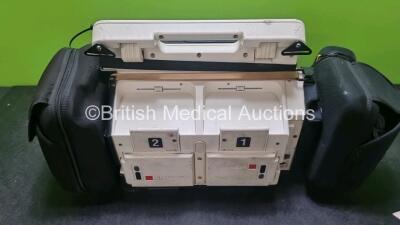 Medtronic Lifepak 12 Biphasic Defibrillator *Mfd 2007* P/N VLP12-02-006555 (Powers Up and Passes Self Test, Slight Damage to Casing - See Photos) Including ECG, SpO2, NIBP Options with 1 x Ref 1111-000021 4 Lead ECG Lead, 1 x Ref 11111-000023 6 Lead ECG L - 8