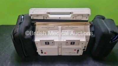 Medtronic Lifepak 12 Biphasic Defibrillator *Mfd 2007* P/N VLP12-02-006555 (Powers Up and Passes Self Test, Slight Damage to Casing - See Photos) Including ECG, SpO2, NIBP Options with 1 x Ref 1111-000021 4 Lead ECG Lead, 1 x Ref 11111-000023 6 Lead ECG L - 7