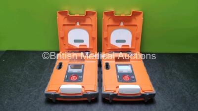 2 x Cardiac Science Powerheart G5 Defibrillators *Mfd 2019 / 2015* Ref G5S-02P0 (Both Power Up With Stock Battery, Stock Battery Not Included *SN D00000155038 / D00000012625*