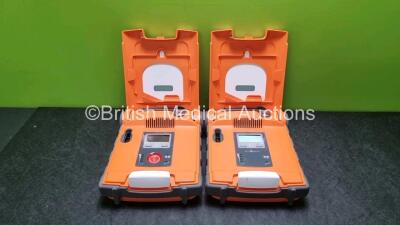 2 x Cardiac Science Powerheart G5 Defibrillators *Mfd 2019 / 2020* Ref G5S-02P0 / G5A-02P0 (Both Power Up With Stock Battery, Stock Battery Not Included *SN D00000188181 / D00000177031*