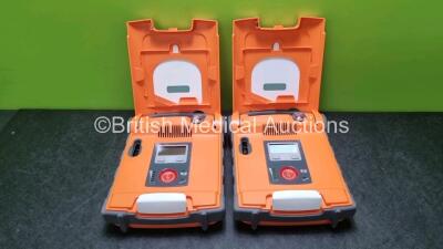 2 x Cardiac Science Powerheart G5 Defibrillators *Mfd 2019 / 2015* Ref G5S-02P0 (Both Power Up With Stock Battery, Stock Battery Not Included *SN D00000153789 / D00000012628*