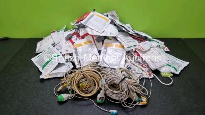 Job Lot Including Various Patient Monitoring Cables and Various Out of Date Electrode Packs