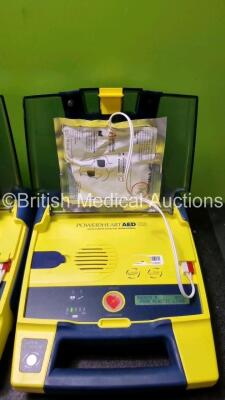 4 x Cardiac Science Powerheart AED G3 Automated External Defibrillators (All Power Up with Stock Battery Stock Battery Not Included) with 1 x In Date Electrode Packs - 2