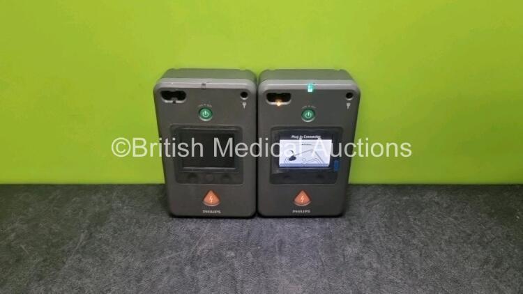 2 x Philips Heartstart FR3 Defibrillators (Both Power Up with Stock Battery Stock Battery Not Included)