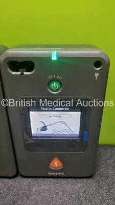 2 x Philips Heartstart FR3 Defibrillators (Both Power Up with Stock Battery Stock Battery Not Included) - 2