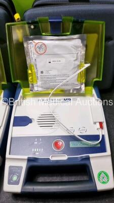 3 x Cardiac Science Powerheart AED G3 Automated External Defibrillators (All Power Up with Stock Battery Stock Battery Not Included) In Carry Case with 3 x In Date Electrode Packs - 2