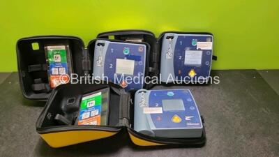 3 x Laerdal Heartstart FR2 Defibrillators (All Power Up with Stock Batteries, Batteries Not Included) In Carry Cases