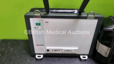 GS Corpuls3 Slim Defibrillator Ref : 04301 (Powers Up) with Corpuls Patient Box Ref : 04200 (Powers Up) with Pacer, Oximetry, ECG-D, ECG-M, CO2, CPR, NIBP and Printer Options, 4 and 6 Lead ECG Leads, SPO2 Finger Sensor, Hose, Paddle Lead, CO2 Cable, 3 x B - 8