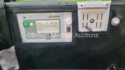 GS Corpuls3 Slim Defibrillator Ref : 04301 (Powers Up) with Corpuls Patient Box Ref : 04200 (Powers Up) with Pacer, Oximetry, ECG-D, ECG-M, CO2, CPR, NIBP and Printer Options, 4 and 6 Lead ECG Leads, SPO2 Finger Sensor, Hose, Paddle Lead, CO2 Cable, 3 x B - 9