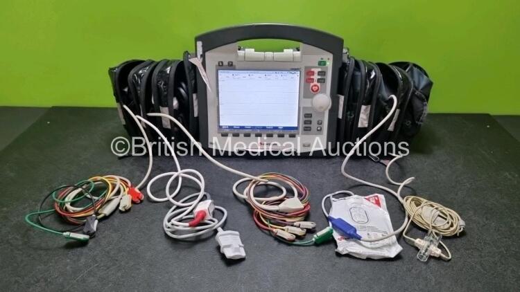 GS Corpuls3 Slim Defibrillator Ref : 04301 (Powers Up) with Corpuls Patient Box Ref : 04200 (Powers Up) with Pacer, Oximetry, ECG-D, ECG-M, CO2, CPR, NIBP and Printer Options, 4 and 6 Lead ECG Leads, SPO2 Finger Sensor, Hose, Paddle Lead, CO2 Cable, 3 x B