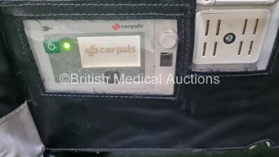 GS Corpuls3 Slim Defibrillator Ref : 04301 (Powers Up) with Corpuls Patient Box Ref : 04200 (Powers Up) with Pacer, Oximetry, ECG-D, ECG-M, CO2, CPR, NIBP and Printer Options, 4 and 6 Lead ECG Leads, SPO2 Finger Sensor, Hose, Paddle Lead, CO2 Cable, 3 x B - 9