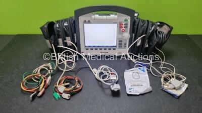 GS Corpuls3 Slim Defibrillator Ref : 04301 (Powers Up) with Corpuls Patient Box Ref : 04200 (Powers Up) with Pacer, Oximetry, ECG-D, ECG-M, CO2, CPR, NIBP and Printer Options, 4 and 6 Lead ECG Leads, SPO2 Finger Sensor, Hose, Paddle Lead, CO2 Cable, 3 x B